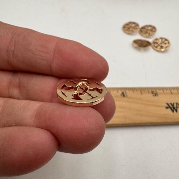 Tory Burch Gold Logo Button 5 piece Set Replacement Parts 0.75" Diameter - Picture 5 of 5